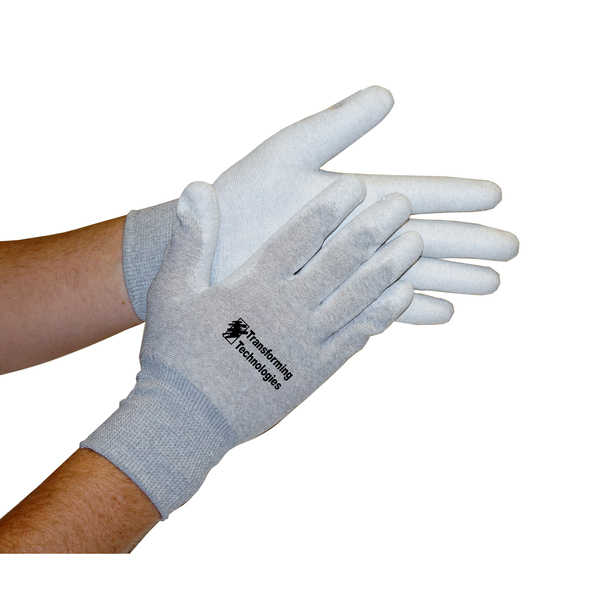 Transforming Technologies ESD Inspection Gloves, Palm Coated, Medium GL4503P
